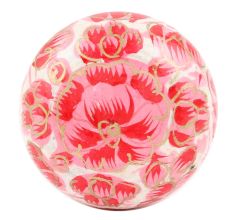Red Floral Hand Painted Kashmiri Indian Cabinet Knobs